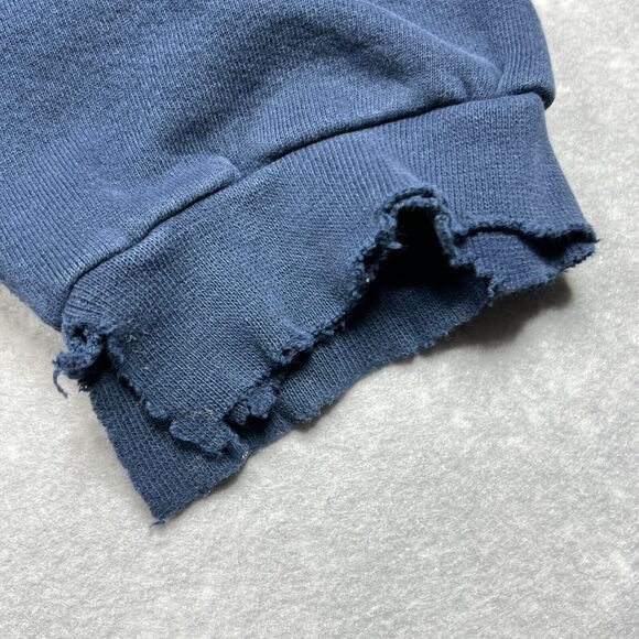 VINTAGE Nike Sweatshirt Mens XL Blue Crewneck 90s Embroidered Swoosh Navy Check - Picture 8 of 13